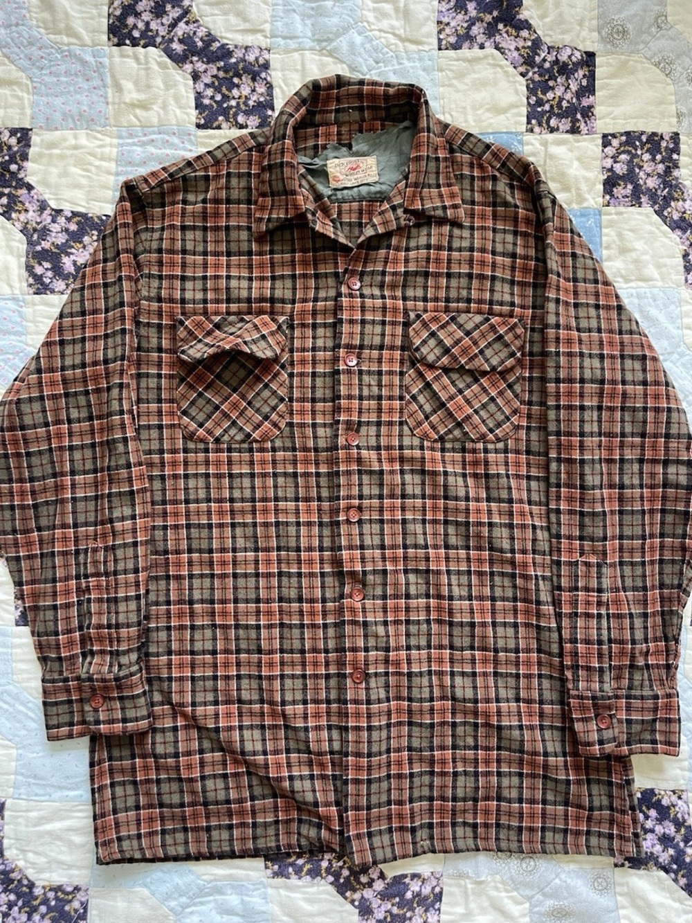 1950s Jack Frost Woolen Loopcollar Flannel Size Large